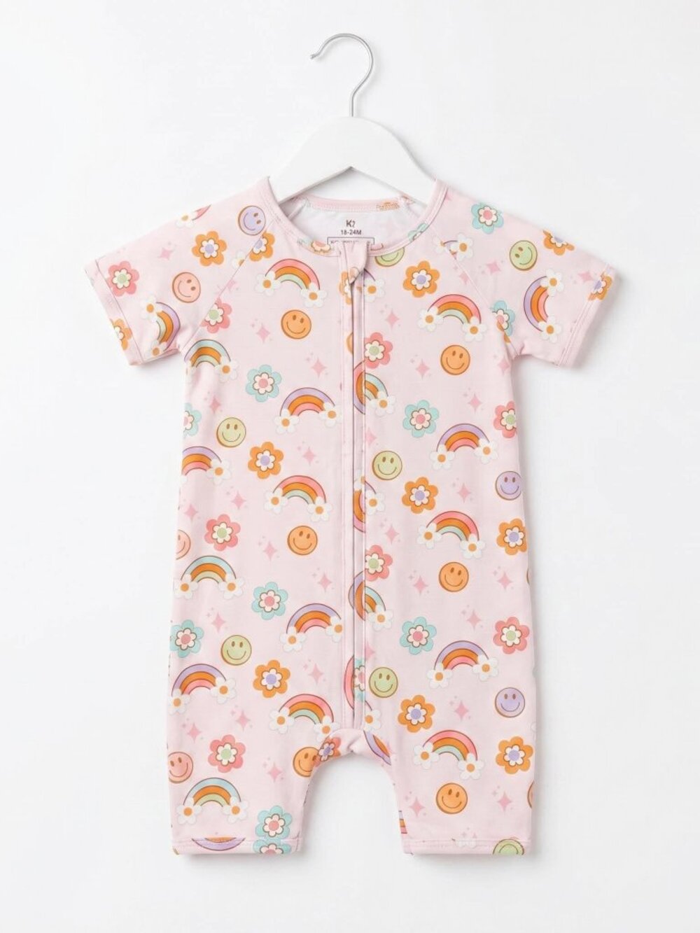 Bamboo Rainbow & Smiley Shorty Romper
